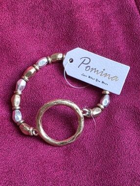 Pomina NWT Gold & Silver Toned Stretch Bracelet